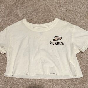 Purdue Rivalry Threads Cream Cropped Tee